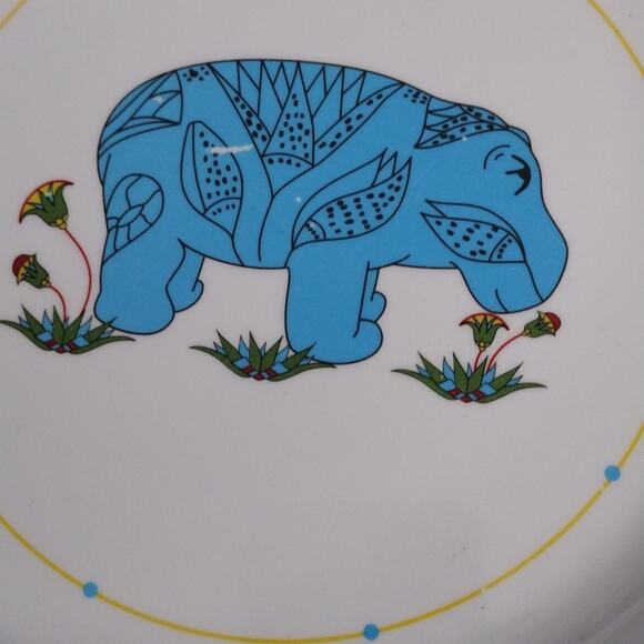 Kids Animal Print Dinnerware Set - Yellow and Blue - Picture 3 of 4